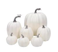 GOTOTOP Juego de Calabazas de Espuma Decorativa Multifuncional, Fácil de Peinar y Reutilizable para Diversos Usos (White)