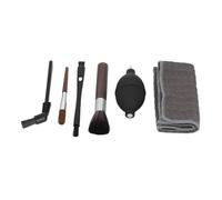 GOTOTOP Juego de Cepillos para Máquina de café, Kit de Cepillos de Limpieza para de Madera de Nogal y ABS, 6 Piezas con 4, Paño para Soplador de Aire, para Molinillo, Máquina de café Expreso,