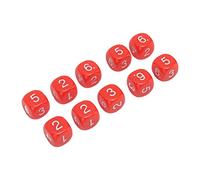 GOTOTOP Juego de Dados Numéricos Dados Poliédricos de Plástico, 20 Piezas, Cubos Numéricos de Esquina Redonda de 16 Mm para Juegos de Mesa de Aprendizaje de Matemáticas, Enseñanza en el Aula, (Rojo)