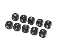 GOTOTOP Juego de Dados Numéricos Dados Poliédricos de Plástico, 20 Piezas, Cubos Numéricos de Esquina Redonda de 16 Mm para Juegos de Mesa de Aprendizaje de Matemáticas, Enseñanza en el Aula, (Black)