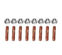 GOTOTOP Kit de Espárragos Turbo Roscados M8 1,25, Aleación de Metal, Juego de Pernos de Colector de Escape de Alta Presión con Tamaño de 8 Mm para Instalación de Turbocompresor