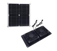 GOTOTOP Kit de Ventilador con Energía Solar, Ventilador de Escape Doble de Silicio Monocristalino ABS, Ventilación de 12 W, 2200 RPM, 43,4 CFM, Fácil Instalación para Invernadero, Gallinero,