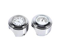 GOTOTOP Manillar de Moto Reloj Chrome Reloj de Montaje del Manillar Reloj de Moto Ronda de Motocicletas Dial de Reloj