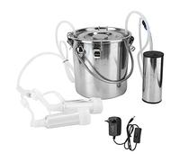 GOTOTOP Máquina de ordeño de 100-240 V para Vacas, Cabras, Sistema eléctrico de Acero Inoxidable, ordeñador, Mini regulador de Bomba de vacío doméstica, Conjunto con Cubo de 5L(Sheep-UE)