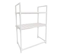 GOTOTOP Rejilla para Horno Microondas, Almacenamiento Fuerte, Estable y Eficiente para Cocina, Ahorro de Espacio, Acero Al Carbono, Blanco, para Cocinar Limpio y Organizado