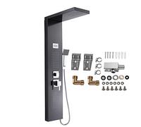 GOTOTOP Torre de Columna de Panel de Ducha de Acero Inoxidable 304, de Ducha con 3 Salidas de Agua, Pantalla LCD, de Agua termostático, diseño Moderno