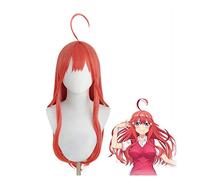 Gotoubun No Hanayome Itsuki Nakano Cosplay Peluca de 90 cm Rojo Pelo Largo Resistente al Calor Pelo Sintético Anime Disfraz Rol Pelucas