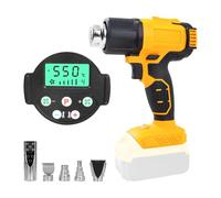 Gotrain Pistola de aire caliente compatible con batería Dewalt de 20 V, regulación de temperatura variable de 50 ℃ a 550 ℃, calentador rápido con indicador LED para despintar, soldar con 5 boquillas