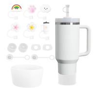 GOTRUST 10mm Tapas de Pajitas Stanley, 9PCS Fundas Pajitas Stanley de Silicona, Sin BPA Cubierta de Paja a Prueba de Polvo, Accesorios para Tumbler Stanley Cup de 30/40oz