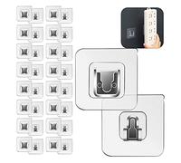 GOTRUST 16 Pair Ganchos de Pared Autoadhesivos de Doble Cara, Gancho a Presión sin Perforaciones Para Cocina, Ganchos Adhesivos, Ganchos Reutilizables sin Costuras para Cocina, Oficina,Puerta,Baño