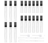 GOTRUST 18pcs Atomizador Vidrio Mini Botella de Spray Perfume Recargable, Transparente Atomizadores de Perfume de Cristal, Botella de Spray Perfumes Pequeña Portátil - 3ml 5ml 10ml