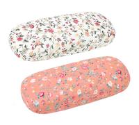 GOTRUST 2PCS Estuche de Gafas Florales de Telas, Fundas de Gafas Floral, Estuche de Anteojos Portátil de Carcasa Dura, Funda Rígidas para Gafas de sol Portátil para Mujeres, Niños
