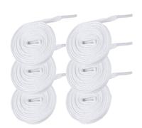 GOTRUST 3 Pares Cordones Blancos Planos 120 cm, Cordones de Repuesto para Sneakers, Cordones de Zapatos Blanco, Cordones Planos Resistentes a Desgarros para Adultos o Niños