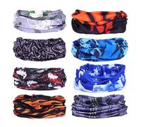 GOTRUST 8 Multifunción Bufanda Bandana Multicolor, Bragas Cabeza Elastica Protección UV, Braga Cuello Running Transpirable, Pañuelos Cabeza Multiusos para el Ciclismo Bici Motolista