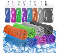 GOTRUST 8pcs Toalla de Enfriamiento Microfibra, 100x30cm Toallas Deportivas para Gym, Secado Rápido y Refrescante para Yoga, Golf y Fútbol