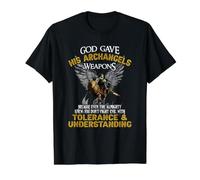 Gott Gave His Archangel Weapons Camiseta gráfica económica, Hombre, Negro, XL
