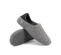 Gottstein Pantuflas de fieltro de lana virgen sin mulesing, zapatillas de fieltro hechas a mano para hombre y mujer, talla 36-46, zuecos de fieltro con suela de goma antideslizante, gris carbón, 46 EU