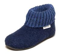 Gottstein Zapatillas de fieltro Alpine Boot | Zapatos de cabaña para niños | lana virgen | cintura elástica | suela de látex de fieltro, Ink Blue Mele, 22 EU