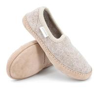 Gottstein Zapatillas de fieltro Cheyenne de lana virgen sin mulesing - Zapatillas de fieltro hechas a mano para hombre y mujer talla 36-47 - Zapatillas con suela de piel acolchada, beige, 39 EU
