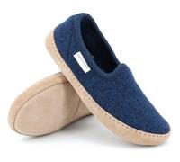 Gottstein Zapatillas de fieltro Cheyenne de lana virgen sin mulesing - Zapatillas de fieltro hechas a mano para hombre y mujer talla 36-47 - Zapatillas con suela de piel acolchada, Color azul., 39 EU