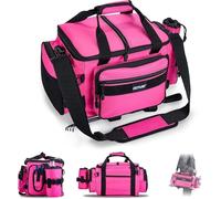 Goture - Bolsa de pesca, bolsa de almacenamiento flexible e impermeable de 600D con correas para cañas de pescar, bolsa extraíble para botella de agua, regalo para hombre, rosa, mochila para aparejos