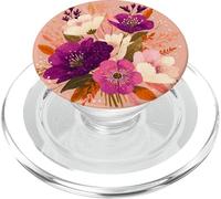 Gouache Floral Bouquet con Flores moradas, Rosadas y Blancas PopSockets PopGrip para MagSafe