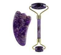 Gouache Roller Y Facial Gua Sha Set Masajeador De Ojos Con Piedra De Jade Y Amatista Natural,Tipo 5