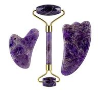 Gouache Roller Y Facial Gua Sha Set Masajeador De Ojos Con Piedra De Jade Y Amatista Natural,tipo 6