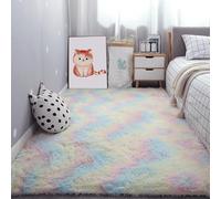 GOUBAN Alfombra de Felpa 150 x 300 cm Fluffy Falso Piel de Carnero Vellón Alfombra Decoración Moderna para El Salón para Dormitorio Matrimonio Infantil Juvenil y Salón, Multicolor