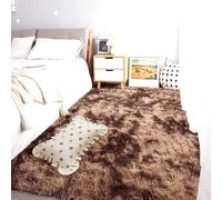 GOUBAN Alfombras Salón 130 x 230 cm Antideslizante Fácil de Limpiar Largo Fluffy Alfombra Pelo Decoración Moderna para El Salón de Adolescente Niño y Niña, Marrón