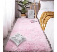 GOUBAN Imitación Mullida Alfombras 110 x 160 cm Tie Dye Alfombra Extra Grande Dormitorio Talla para Dormitorio Matrimonio Infantil Juvenil y Salón, Rosa Claro