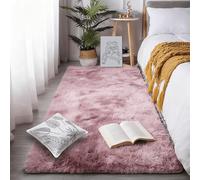 GOUBAN Imitación Mullida Alfombras 160 x 290 cm Tie Dye Alfombra Extra Grande Dormitorio Talla para Dormitorio Matrimonio Infantil Juvenil y Salón, Rosa Púrpura