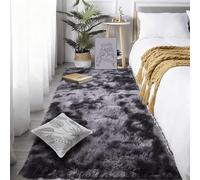 GOUBAN Imitación Mullida Alfombras 190 x 230 cm Tie Dye Alfombra Extra Grande Dormitorio Talla para Dormitorio Matrimonio Infantil Juvenil y Salón, Gris Oscuro