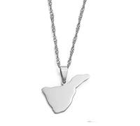Gouekst España Islas Canarias Tenerife Mapa Colgante Collares - Mapas del País Encanto Colgante Joyería Cadena De Clavícula Étnica para Mujeres Hombres Cadena De Suéter Patriótico Collares,Pl