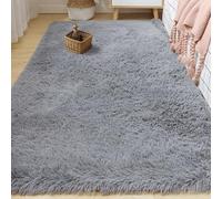 GOUER Alfombra Dormitorio Matrimonio 140 x 300 cm Lavable Antideslizante y Suave Calidad Alfombra de Lana Mullida, Suave, Moderna y Lisa Adecuado para Salón Dormitorio, Gris Claro