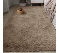 GOUER Alfombra Dormitorio Matrimonio 140 x 300 cm Lavable Antideslizante y Suave Calidad Alfombra de Lana Mullida, Suave, Moderna y Lisa Adecuado para Salón Dormitorio, Camello