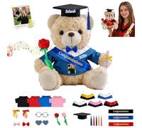 GOUFEISUN Personalizado Oso De Graduación A Medida con Imagen Y Palabra para La Graduación Y Navidad, Graduation Teddy Bear Peluche Personalizado para Todos Los Graduados De Jardín A Universidad