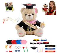 GOUFEISUN Personalizado Oso De Graduación A Medida con Imagen Y Palabra para La Graduación Y Navidad, Graduation Teddy Bear Peluche Personalizado para Todos Los Graduados De Jardín A Universidad