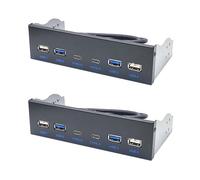 Goufride 2 paneles frontales USB 3.0 para escritorio de 5.25 pulgadas CD-ROM bahía USB 3.0/3.2 19 pines USB 2.0 de 9 pines a 2 USB tipo C
