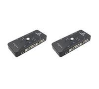 Goufride 2X para Cuatro 4 Puertos USB 2.0 KVM Caja de Conmutador Teclado Monitor VGA SVGA PC Computadora Portátil