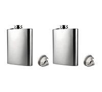 Goufride 2X Petaca con Embudo, Petaca de Whisky de Acero Inoxidable de 4 Oz, 100% Una Prueba de Fugas, Petaca Portátil de Bolsillo para Licor para Hombres