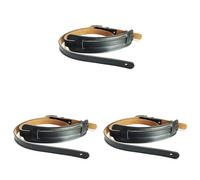 Goufride 3X Duradero Y Hebilla de Metal Correa de Guitarra Eléctrica Cinturón Hombrera Correas de Guitarra Vintage Ajustables-Color Negro