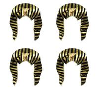 Goufride 4X Disfraz de Faraón Egipcio, Sombrero de Faraón, Tocado de, Cobra Chapado en, para Disfraces de Halloween, Suministros Temáticos para Fiestas