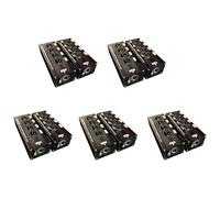 Goufride 5 pares de extensores de cable de audio XLR de 3 pines y 4 canales, DMX512, extensor de señal de red 5 machos + 5 hembras