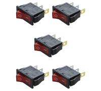 Goufride 5X Interruptor de Palanca Encendido Apagado Brillante Bipolar 28X10mm 250V 15A RED 3 Terminales