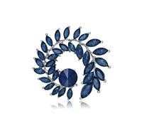 Goufride Broches de Flores Redondas Brillantes para Mujeres Unisex Crystal Big Flower Office Broche Pin Regalos B