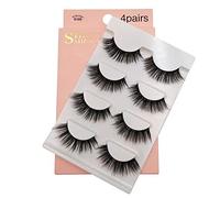 Goufride PestañAs Postizas de VisóN 3D 4 Pares de PestañAs Hechas una Mano Conjunto de PestañAs Postizas Gruesas Naturales PestañA ExtensióN de PestañAs -G109
