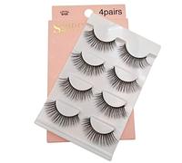 Goufride PestañAs Postizas de VisóN 3D 4 Pares de PestañAs Hechas una Mano Conjunto de PestañAs Postizas Gruesas Naturales PestañA ExtensióN de PestañAs -G105