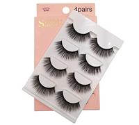 Goufride PestañAs Postizas de VisóN 3D 4 Pares de PestañAs Hechas una Mano Conjunto de PestañAs Postizas Gruesas Naturales PestañA ExtensióN de PestañAs -G103