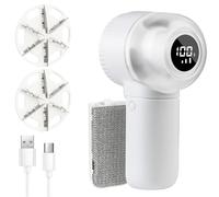 Goufride Quitapelusas Eléctrico para Ropa, Afeitadora de Telas 2 en 1 con Pantalla Digital LED, Afeitadora de Telas Rápida de 3 Velocidades para Ropa